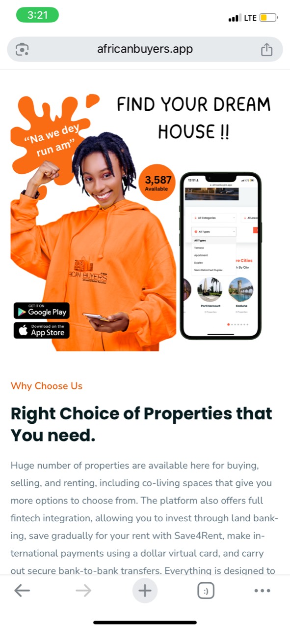 AfricanBuyer property discovery page