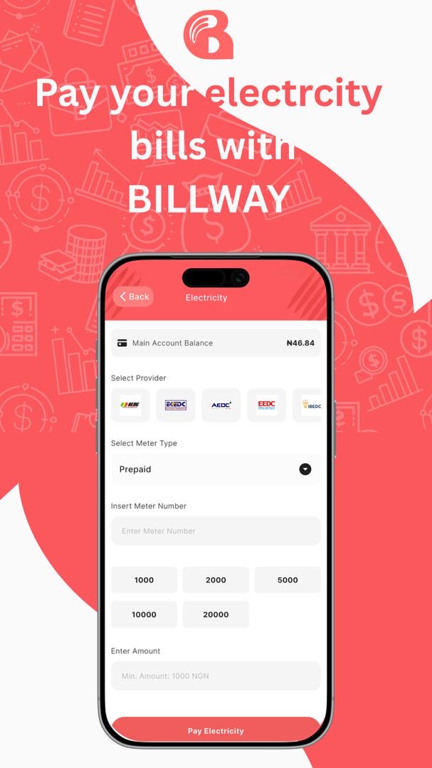 Billway app electricity bill payment screen