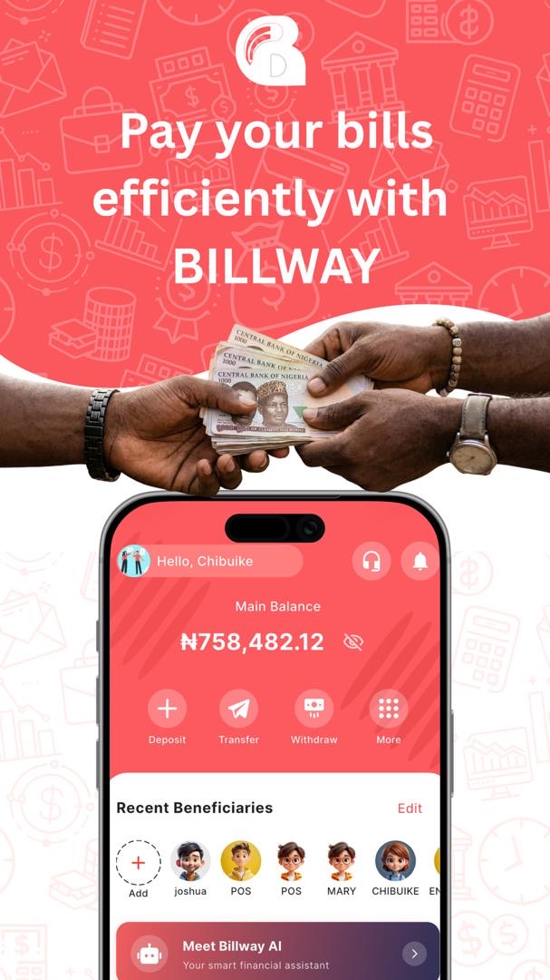 Billway app bill payment screen